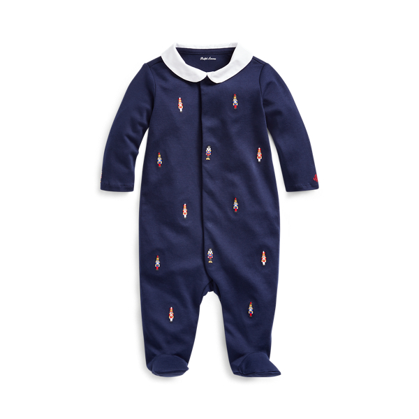 Embroidered Cotton Coverall Baby Boy 1
