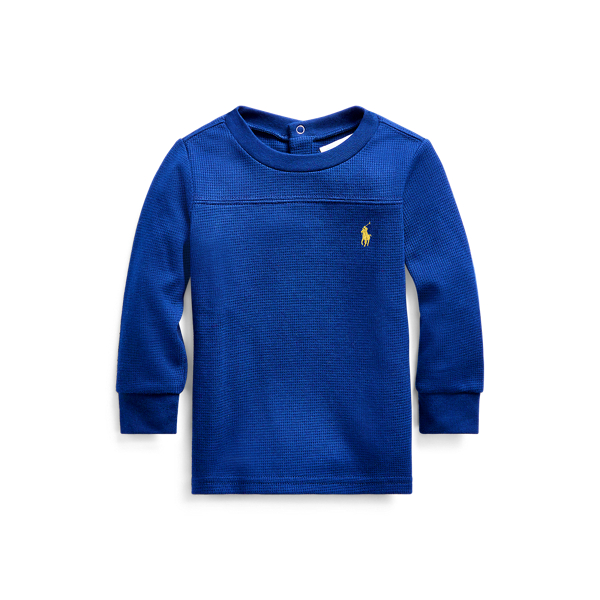 Waffle-Knit Cotton-Blend Top Baby Boy 1