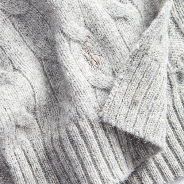 Dark Sport Heather Cable-Knit Wool-Cashmere Scarf Boys 1.5-6 Years 2