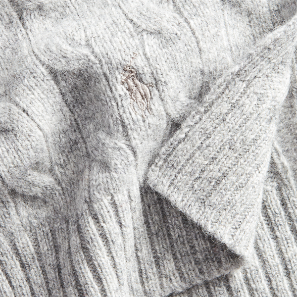 Dark Sport Heather Cable-Knit Wool-Cashmere Scarf Boys 6-14 Years 2