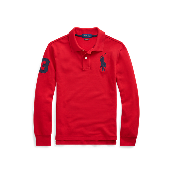 Slim Fit Cotton Mesh Polo BOYS 6-14 YEARS em 1