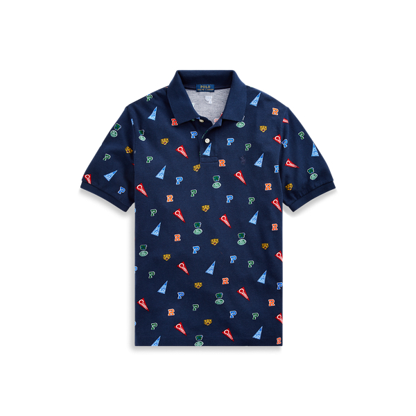 Pennant-Print Cotton Mesh Polo Boys 6-14 Years em 1