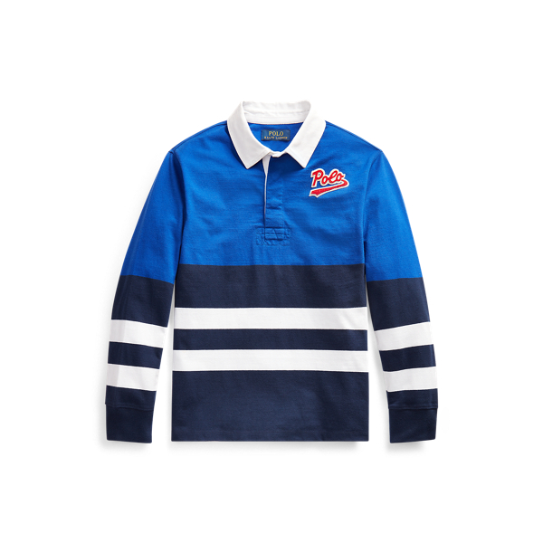 Striped Cotton Rugby Shirt Boys 6-14 Years in 1
