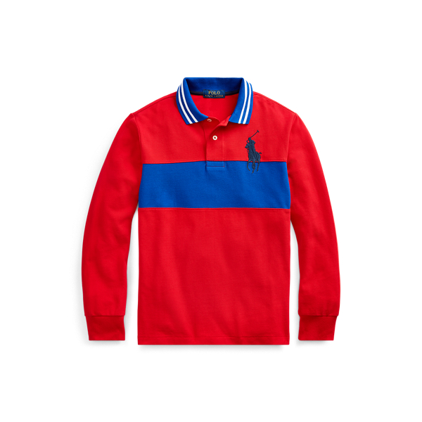 Embroidered Cotton Mesh Polo Boys 6-14 Years 1