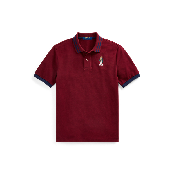 Polo in piqu&eacute; di cotone Football Bear Boys 6-14 Years in 1