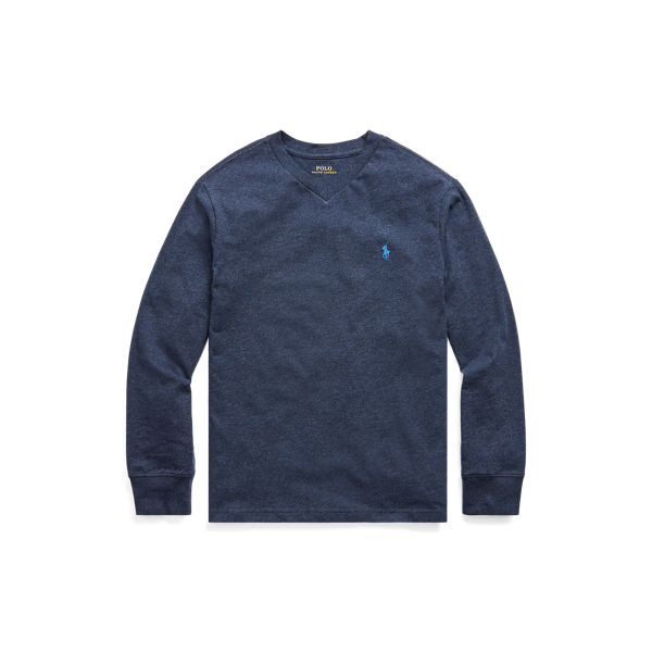 Cotton Long-Sleeve V-Neck Tee Boys 6-14 Years 1