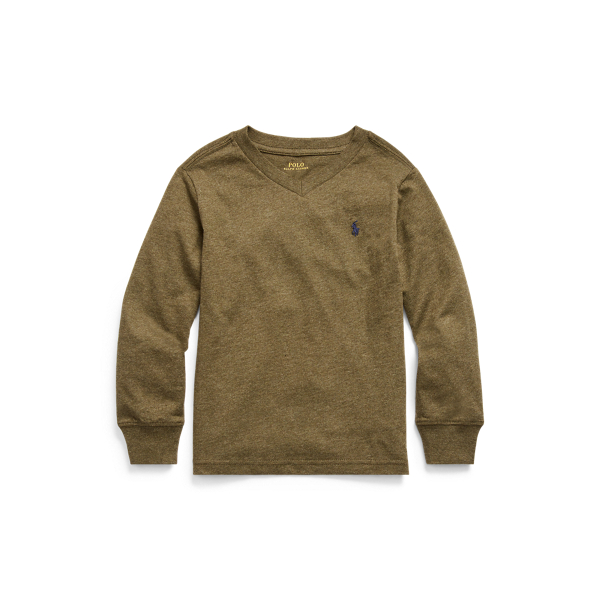 Cotton V-Neck Long-Sleeve Tee Boys 1.5-6 Years in 1