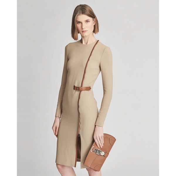 Icon Tan Evelina Belted Wool Dress Ralph Lauren Collection 4