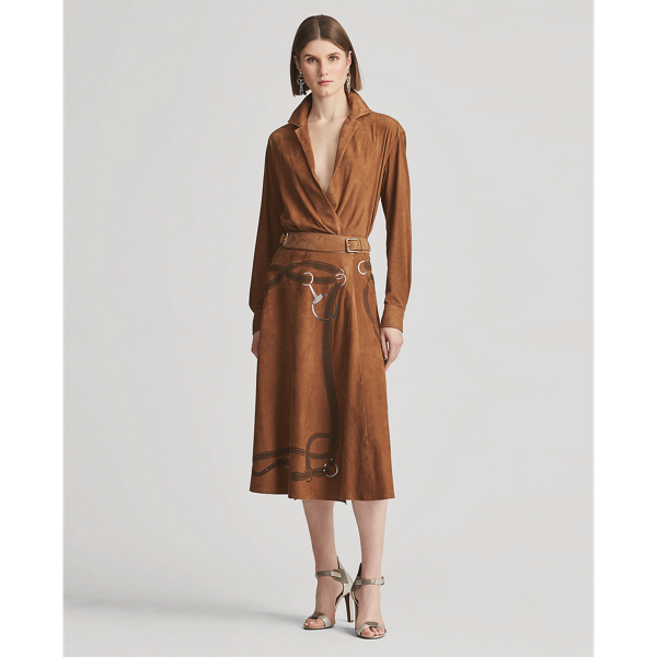 Cinnamon Donnelly Lamb-Suede Skirt Ralph Lauren Collection 4