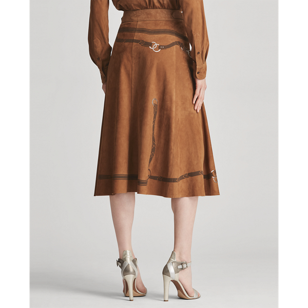 Cinnamon Donnelly Lamb-Suede Skirt Ralph Lauren Collection 5