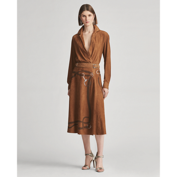 Cinnamon Capri Lamb-Suede Wrap Shirt Ralph Lauren Collection 4