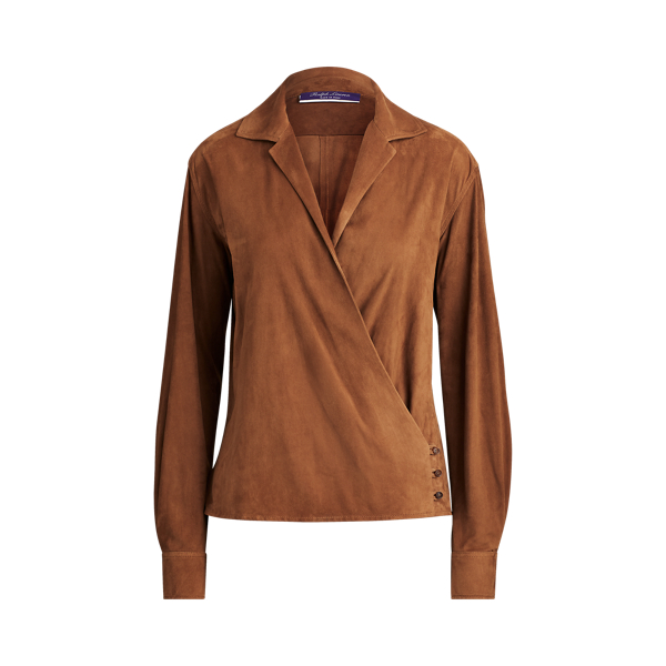 Capri Lamb-Suede Wrap Shirt Ralph Lauren Collection em 1