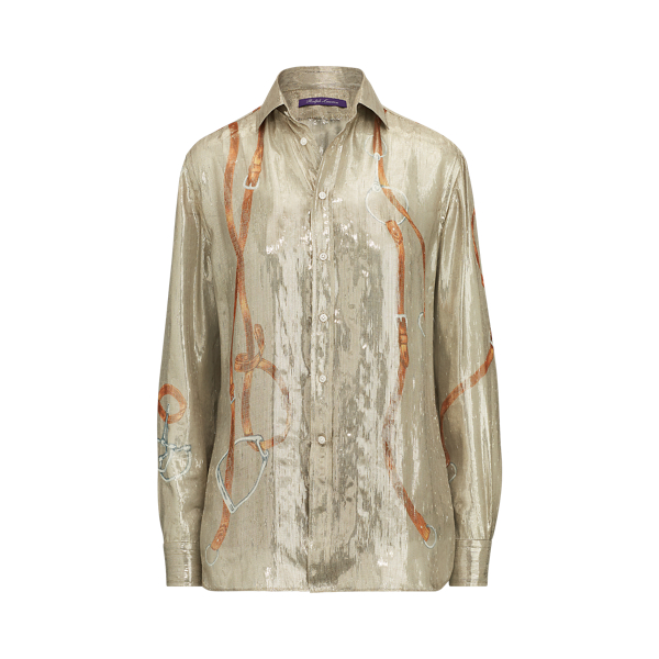 Adrien Bridle-Print Lame Shirt Ralph Lauren Collection 1