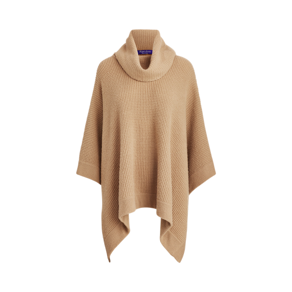 Waffle-Knit Cashmere Poncho Ralph Lauren Collection 1