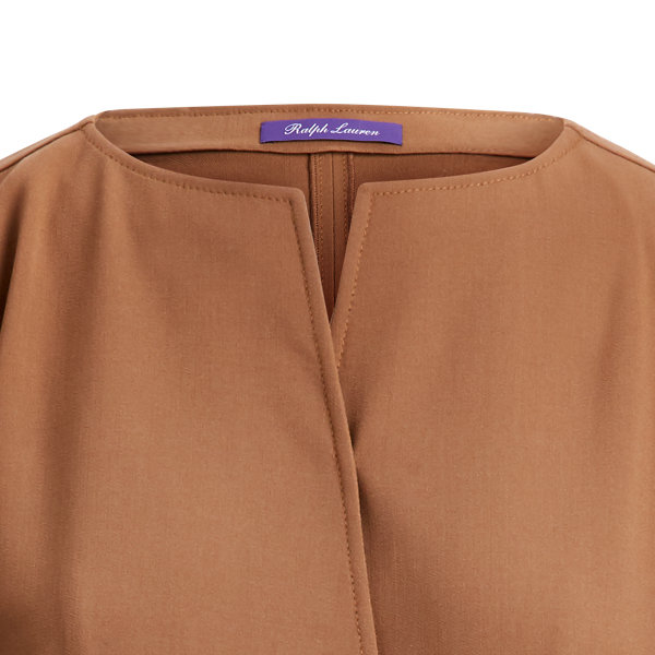 Cognac Elsa Stretch Wool Dress Ralph Lauren Collection 3