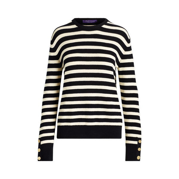 Midnight/Cream Stripe Striped Cotton-Cashmere Jumper Ralph Lauren Collection 2