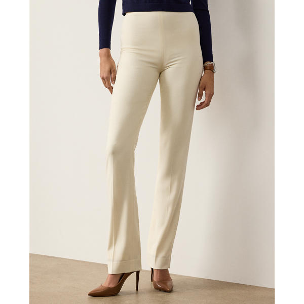 Cream Alandra Crepe Wool Trouser Ralph Lauren Collection 4