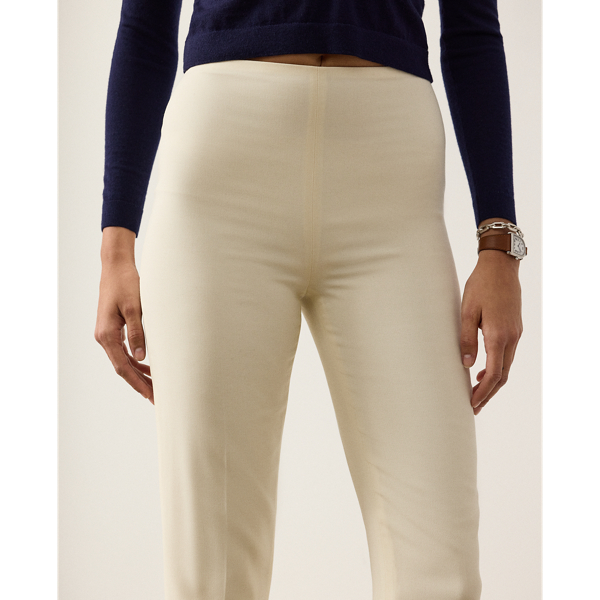 Cream Alandra Crepe Wool Trouser Ralph Lauren Collection 6
