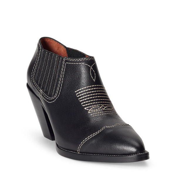 Black Lowrey Leather Bootie Polo Ralph Lauren 2