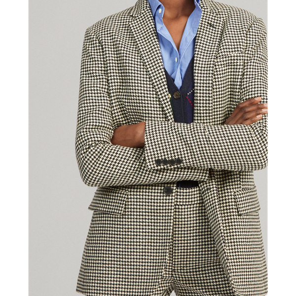 Black/White Houndstooth Houndstooth Wool-Blend Blazer Polo Ralph Lauren 6