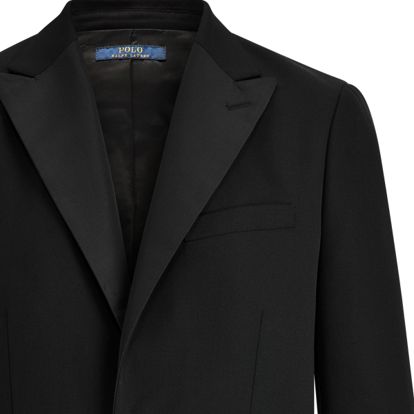 Black Silk-Trim Wool Blazer Polo Ralph Lauren 6