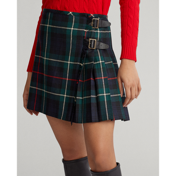 Tartan Wool Miniskirt for Women Ralph Lauren IL