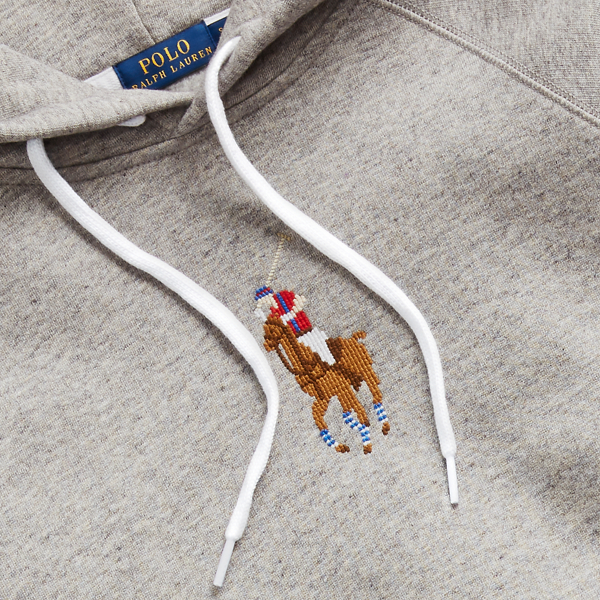 Dark Vintage Heather Pony Fleece Hoodie Polo Ralph Lauren 7