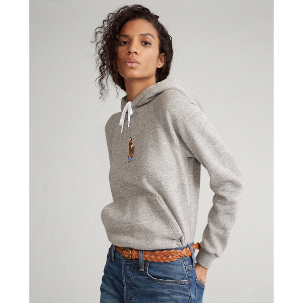 Dark Vintage Heather Pony Fleece Hoodie Polo Ralph Lauren 4