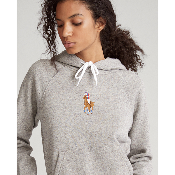 Dark Vintage Heather Pony Fleece Hoodie Polo Ralph Lauren 6