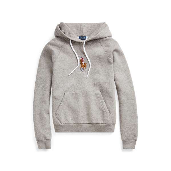 Dark Vintage Heather Pony Fleece Hoodie Polo Ralph Lauren 2