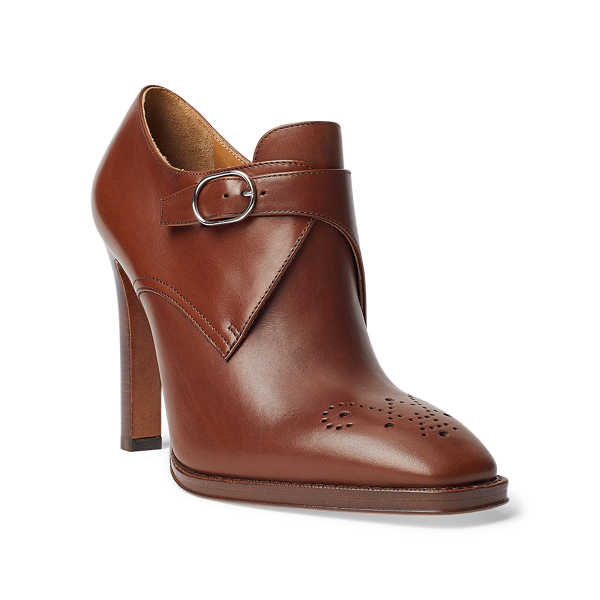 Brown Lalisa Calfskin Heeled Shoe Ralph Lauren Collection 2
