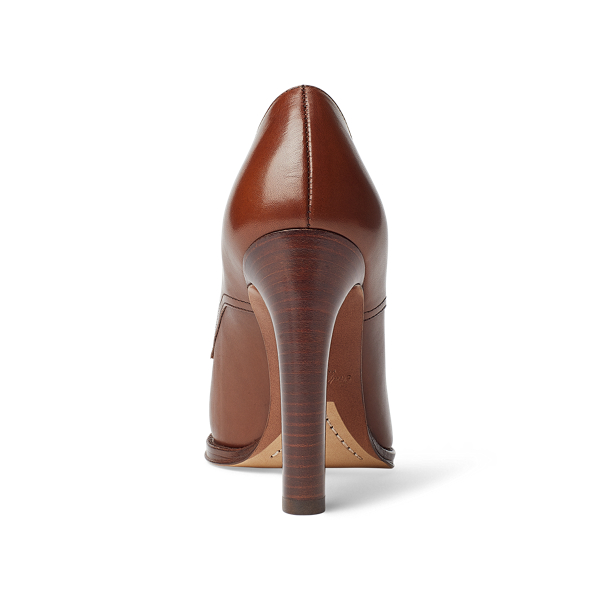 Brown Lalisa Calfskin Heeled Shoe Ralph Lauren Collection 3