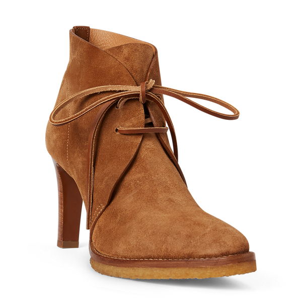 Cinnamon Renelle Calf-Suede Bootie Ralph Lauren Collection 2