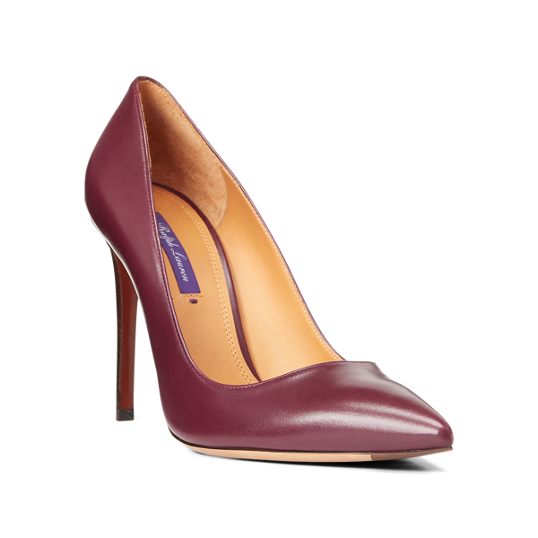 Burgundy Celia 100 MM Calfskin Pump Ralph Lauren Collection 3