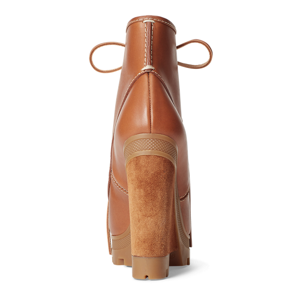 Saddle Margo Leather-Suede Wedge Boot Ralph Lauren Collection 3