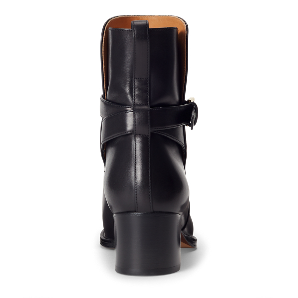 Black Callie Burnished Calfskin Boot Ralph Lauren Collection 3
