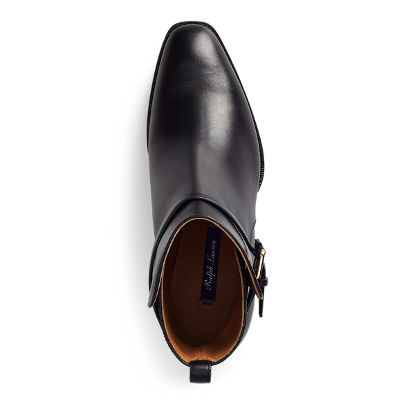 Black Callie Burnished Calfskin Boot Ralph Lauren Collection 4