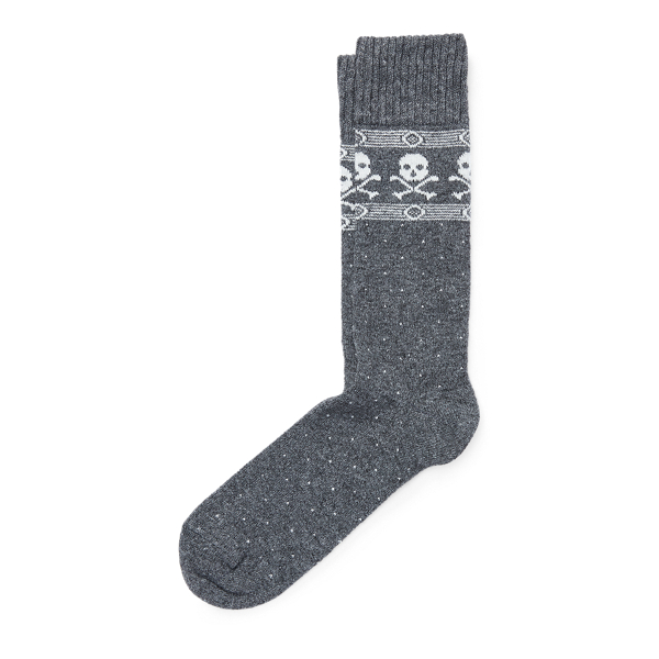 Gray Skull Cotton-Blend Socks Polo Ralph Lauren 1