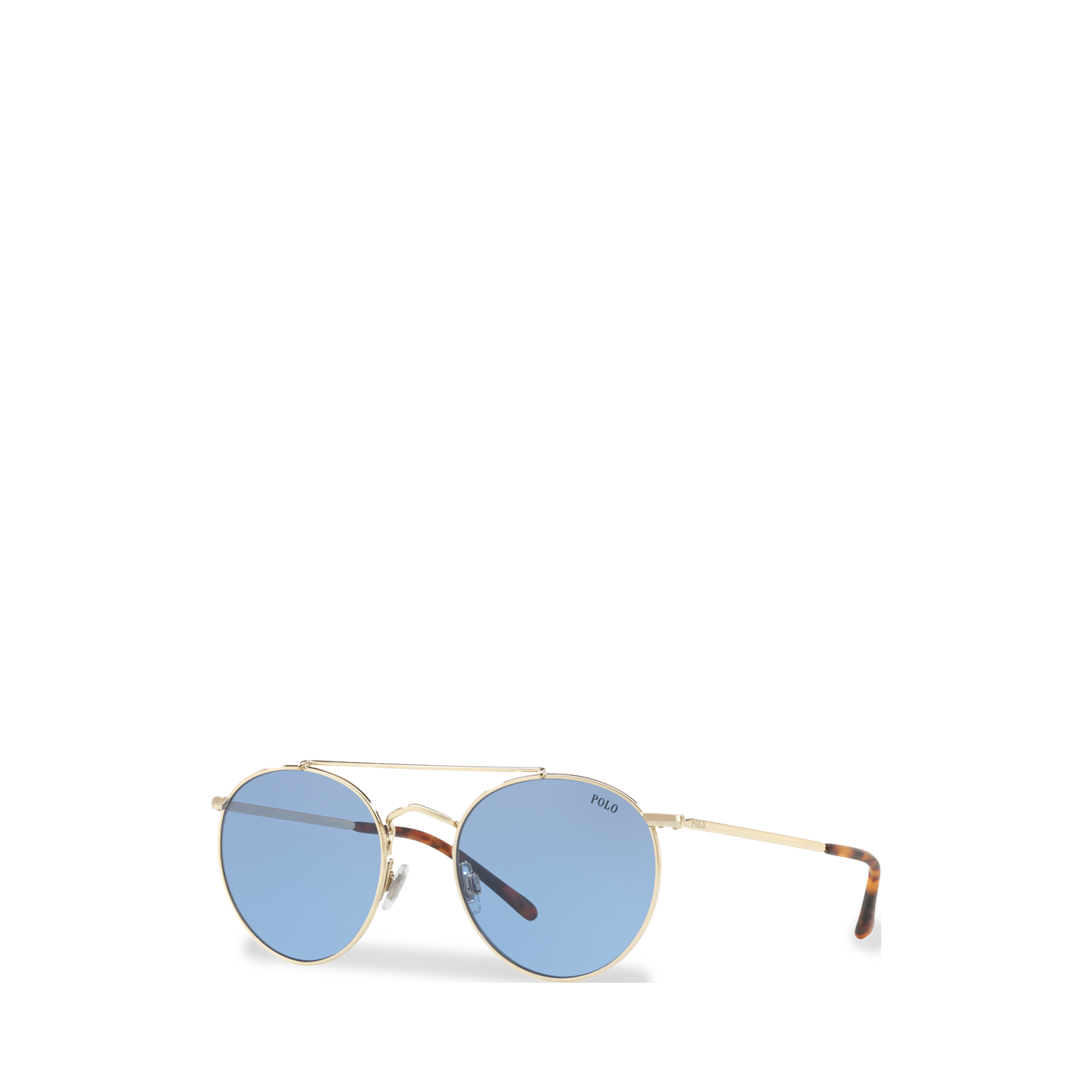 Мужские солнцезащитные очки Ralph Lauren Retro Round Metal Sunglasses, цвет: Золотой — фото 1