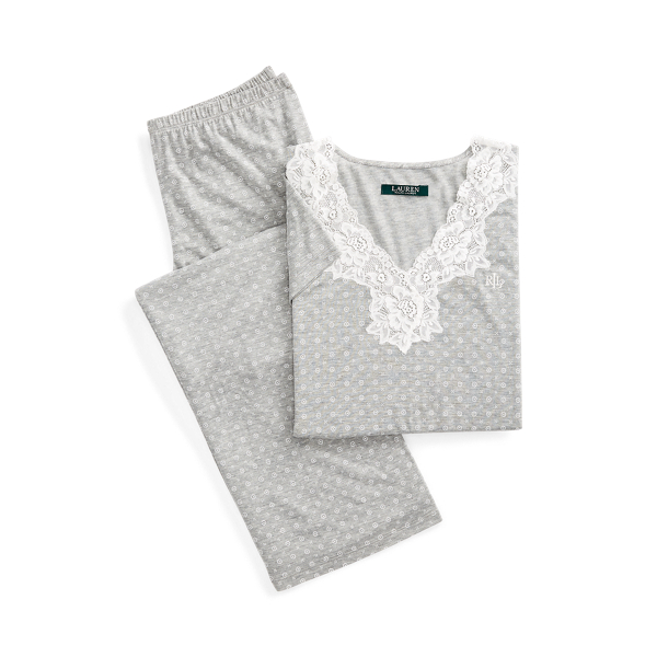 Pigiama in cotone e pizzo Lauren in 1