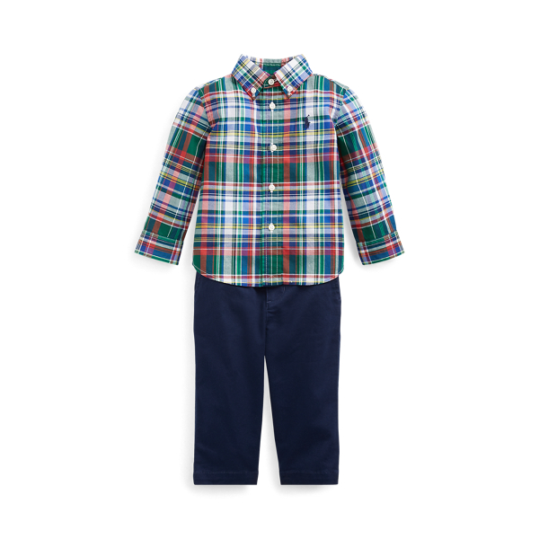 Chemise &eacute;cossaise, pantalon et ceinture Baby Boy en 1