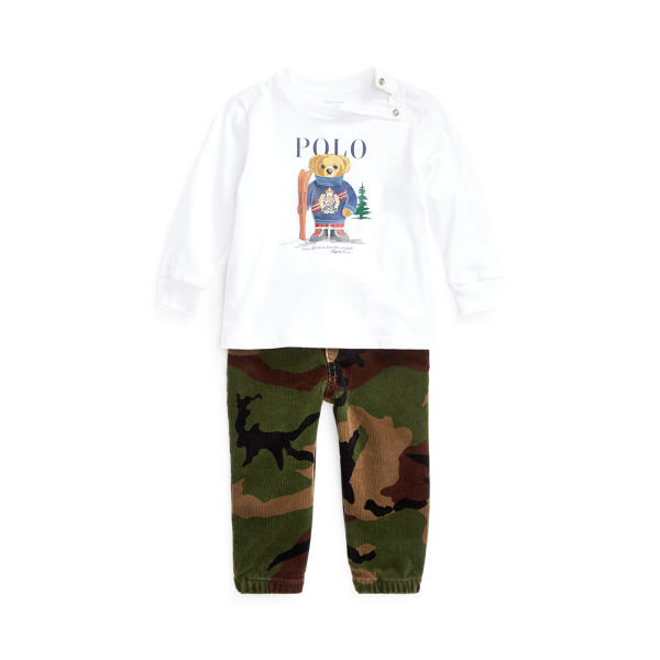 Ski Bear Tee & Camo Pant Set Baby Boy em 1