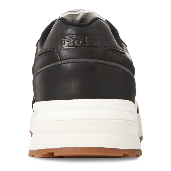 Black Trackster 100 Leather Trainer Polo Sport 4