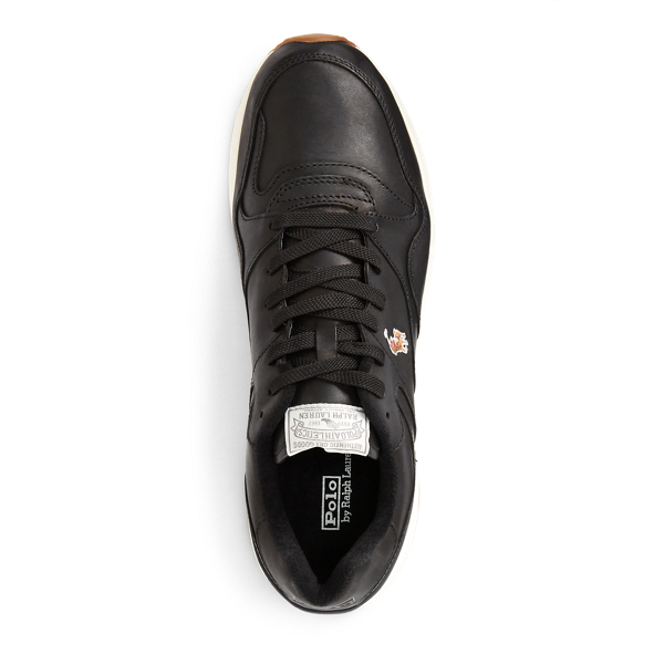 Black Trackster 100 Leather Trainer Polo Sport 5
