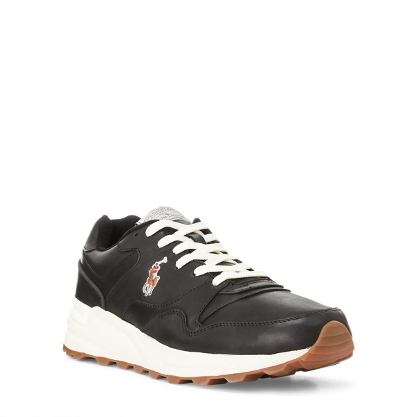 Black Trackster 100 Leather Trainer Polo Sport 6
