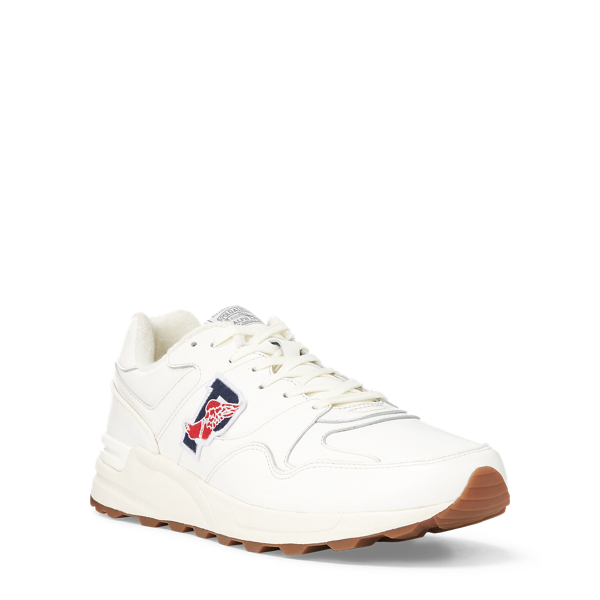 Egret/White Trackster 100 Leather Trainer Polo Sport 3