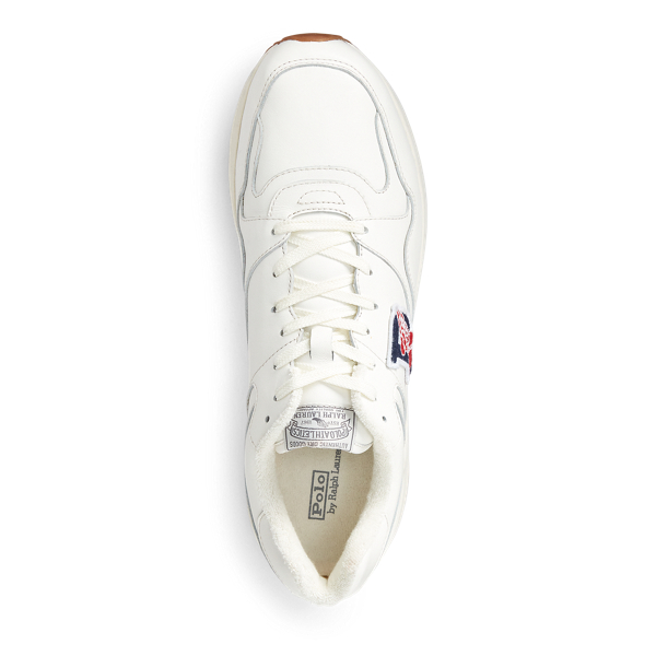 Egret/White Trackster 100 Leather Trainer Polo Sport 4