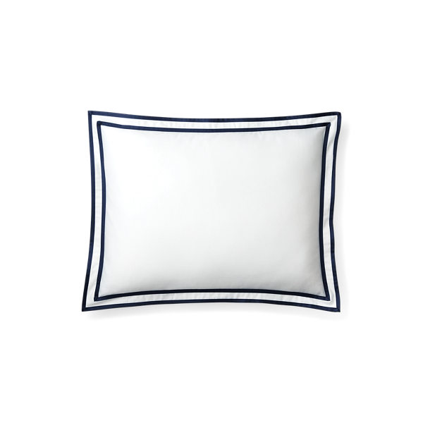 Navy Spencer Border Throw Pillow Lauren Home 1