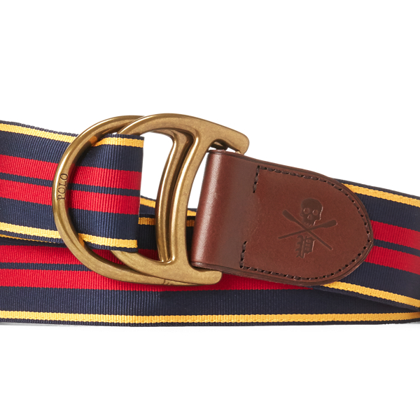 Refined Navy/Yellow/Red Equestrian Grosgrain Belt Polo Ralph Lauren 2