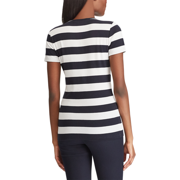 Lauren Navy/Silk White Striped Cotton Tee Lauren 4